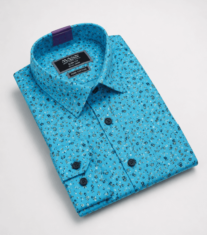 Mans Smart Casual Prints Slim Fit Long Sleeve