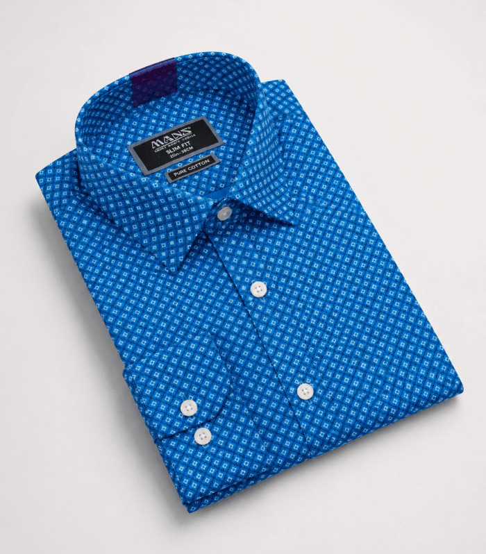 Mans Smart Casual Prints Slim Fit Long Sleeve