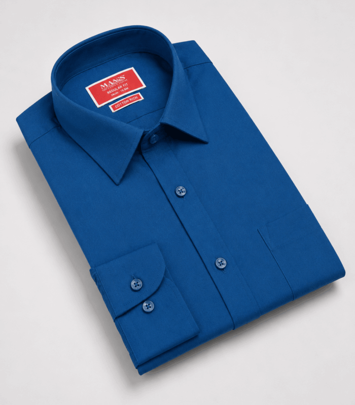 Mans Formal Palne Regular Fit Long Sleeve