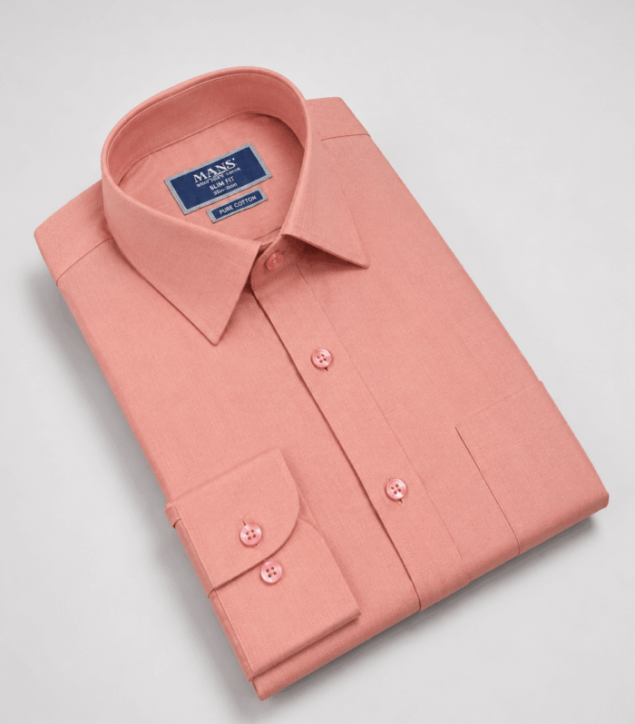 Mans Formal Palne Slim Fit Long Sleeve