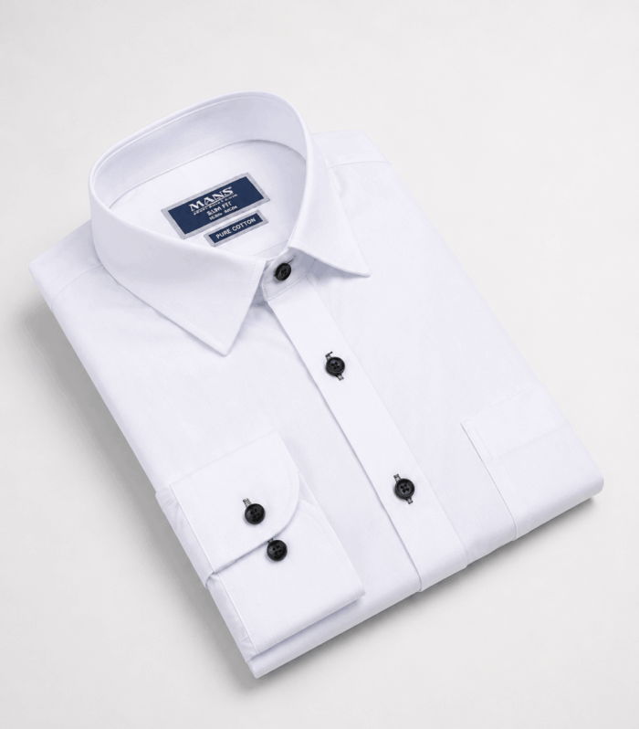 Mans Formal Black Slim Fit Long Sleeve